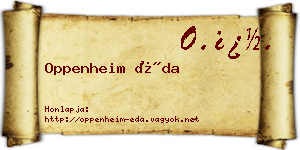 Oppenheim Éda névjegykártya